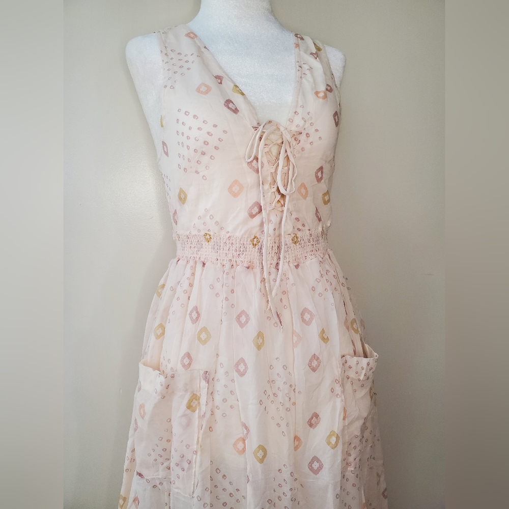 Free People Batiste Pocketful of Wildflowers Ivory Combo Midi Dress - Picture 5 of 16